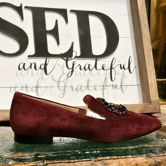 Karl Lagerfeld Paris Noor Suede Loafer Flat w Jewel Rhinestone Wmns Sz 8.5 - Picture 5 of 17